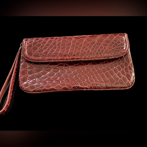 Genuine alligator red Wallet  Burgundy Made in Italy - Picture 1 of 4